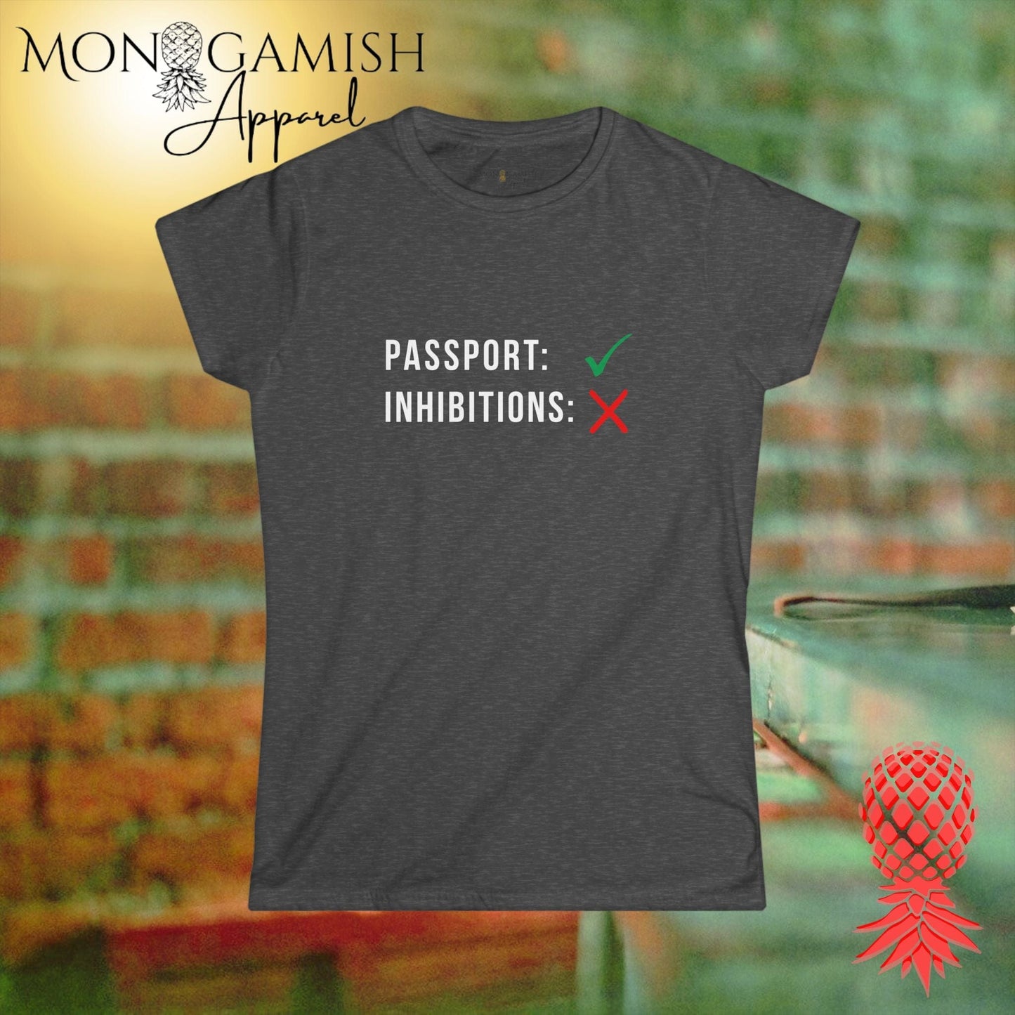 Passport and No Inhibitions Women's Tee