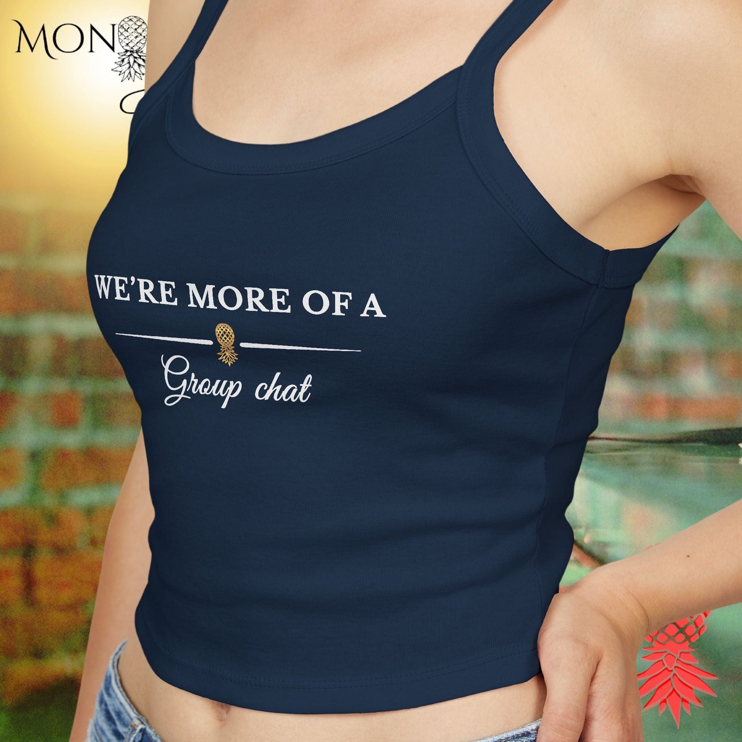 More of a Group Chat Ladies Crop Tank