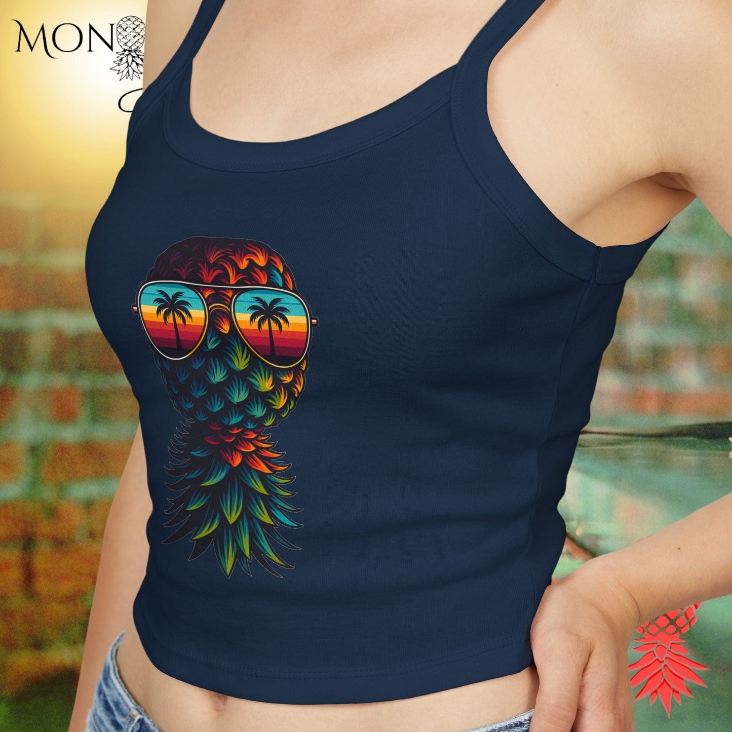 Tropicool Pineapple Ladies Crop Tank