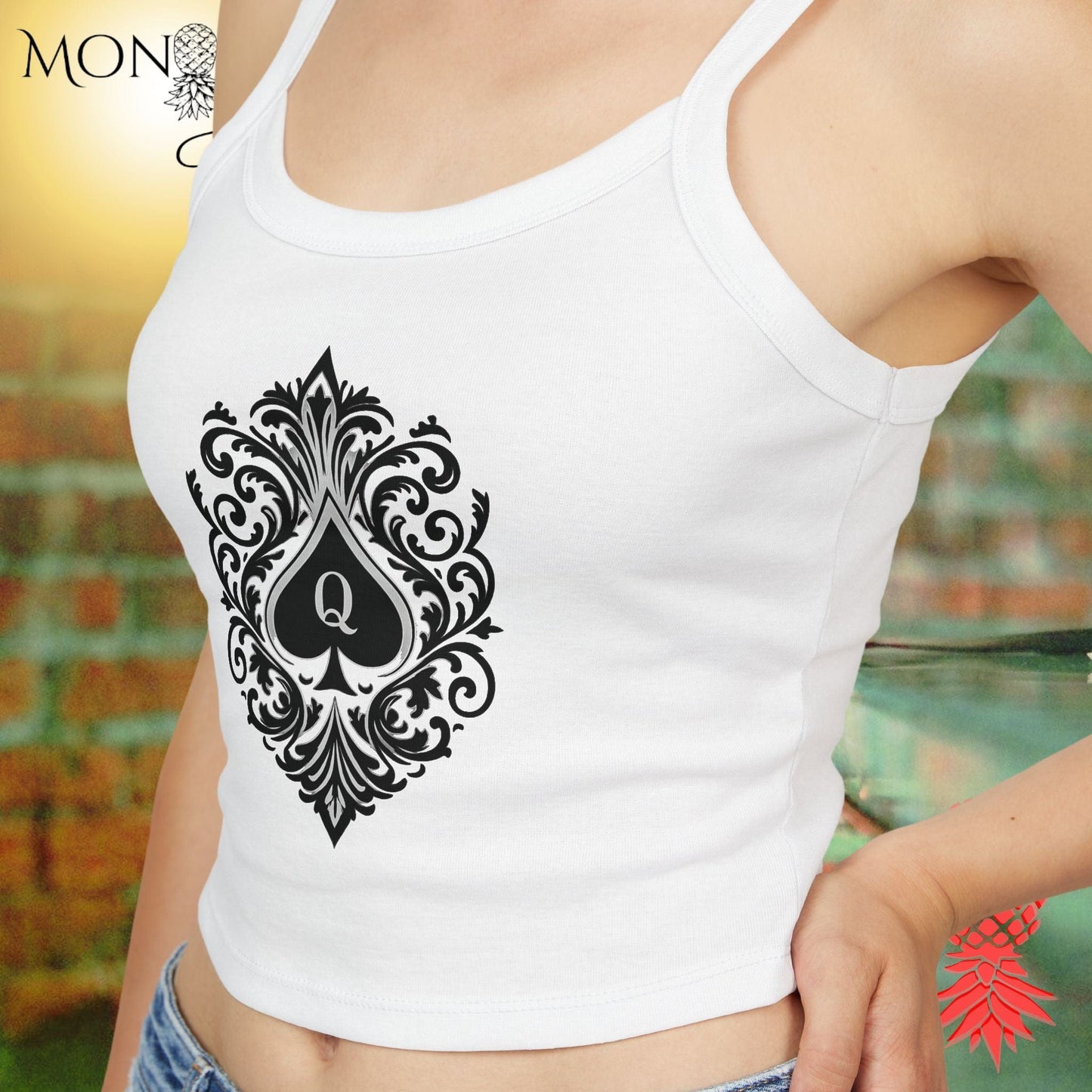 Queen of Spades Ladies Crop Tank
