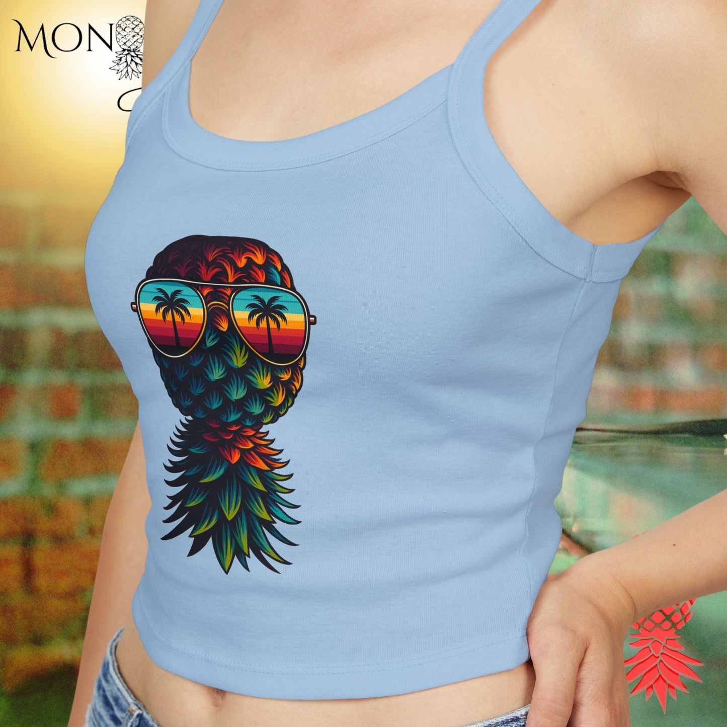 Tropicool Pineapple Ladies Crop Tank