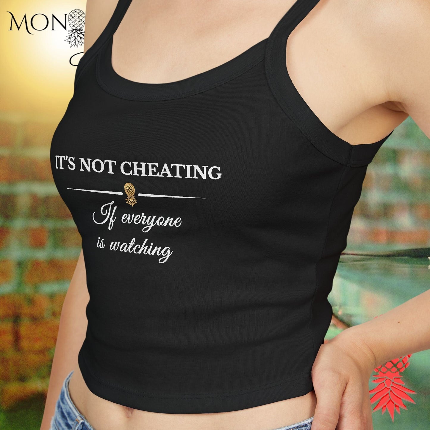 It's Not Cheating Ladies Crop Tank