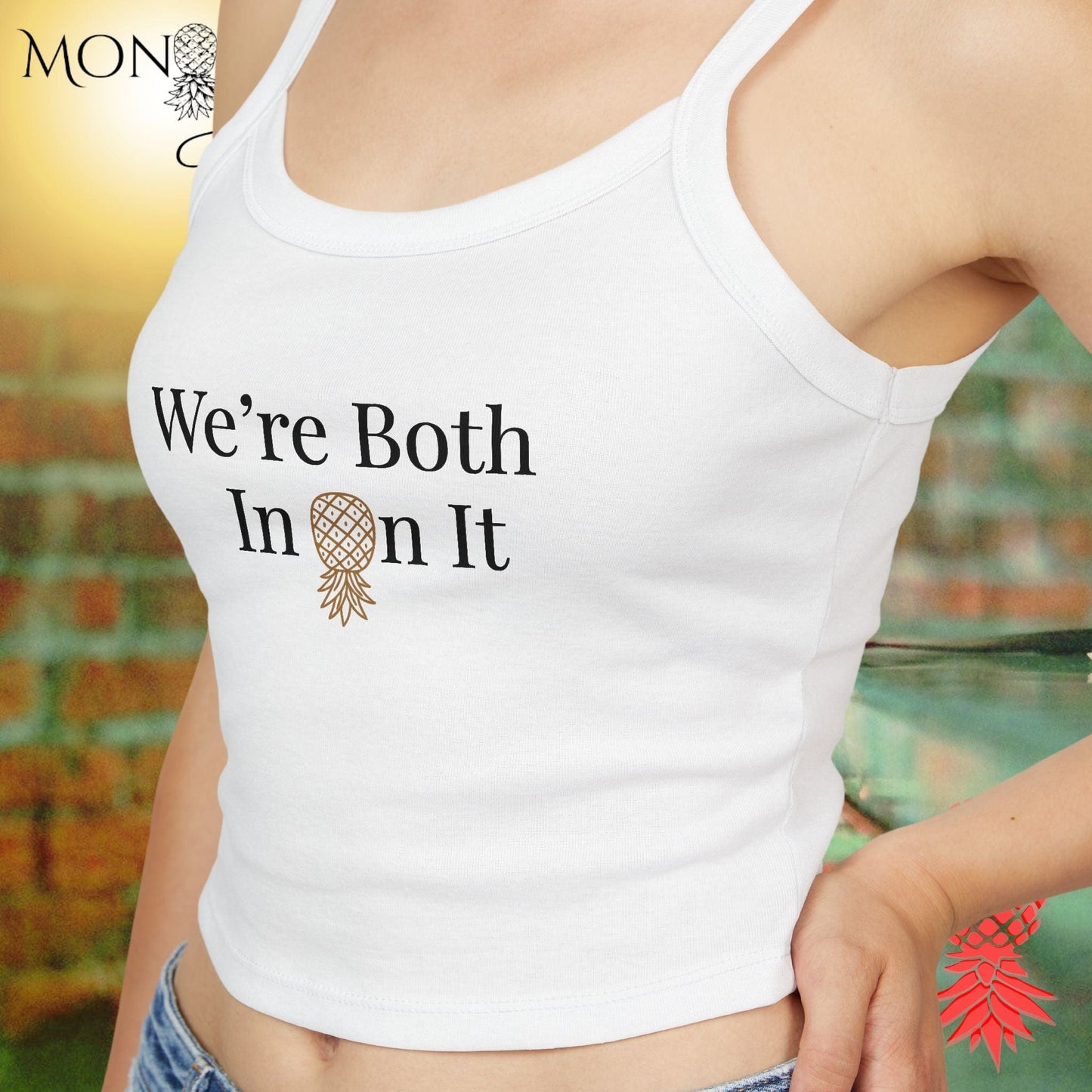 We're Both In On It Ladies Crop Tank