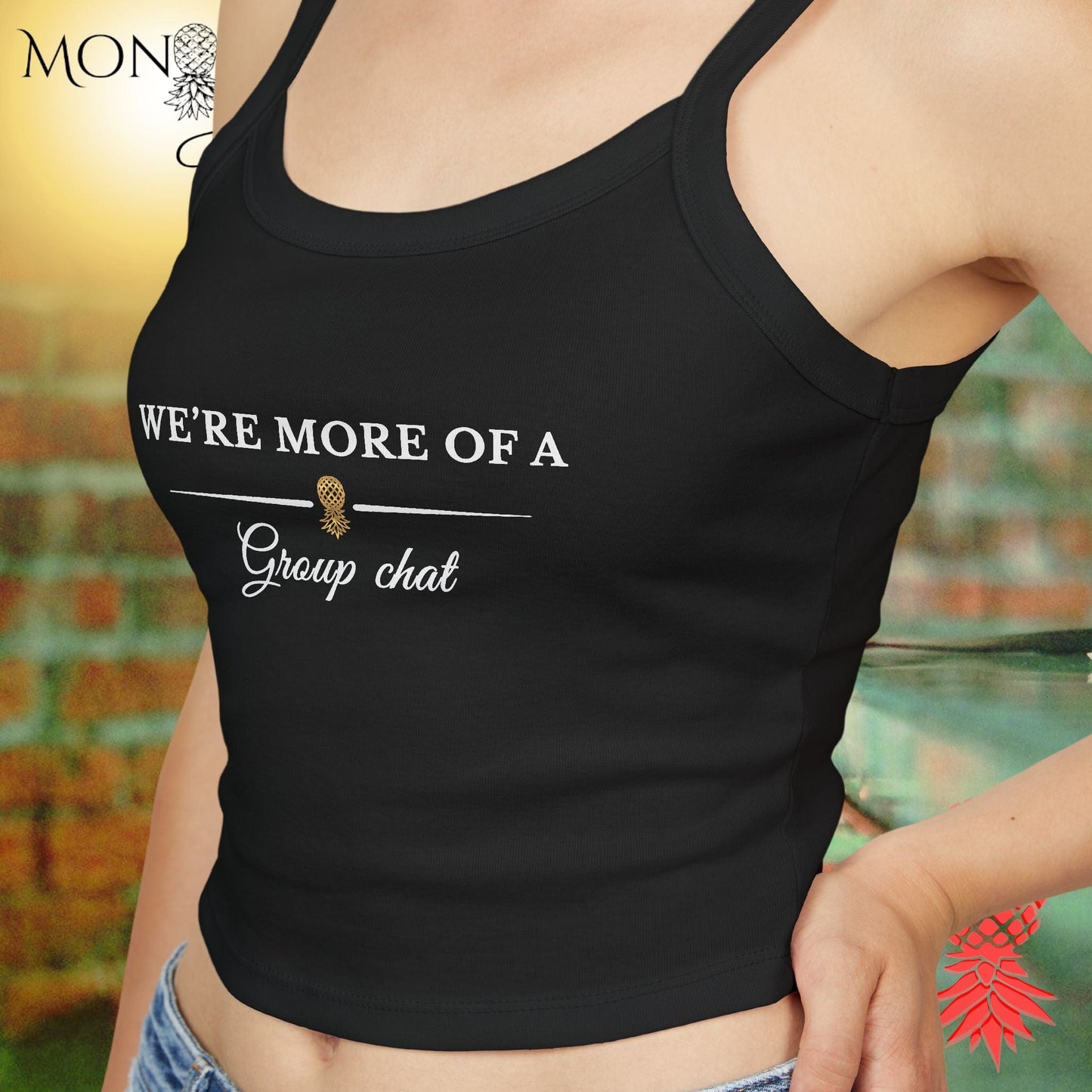 More of a Group Chat Ladies Crop Tank