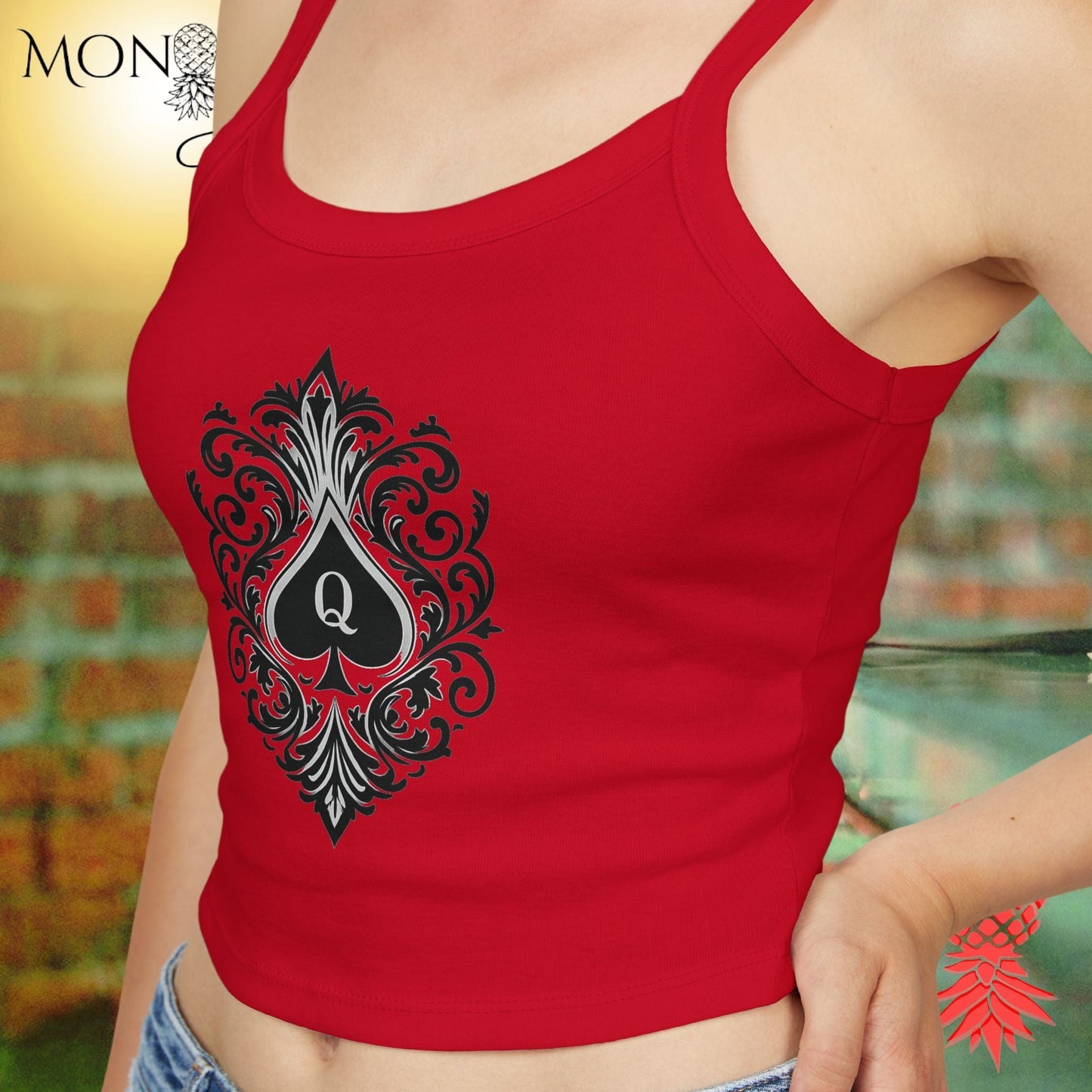 Queen of Spades Ladies Crop Tank