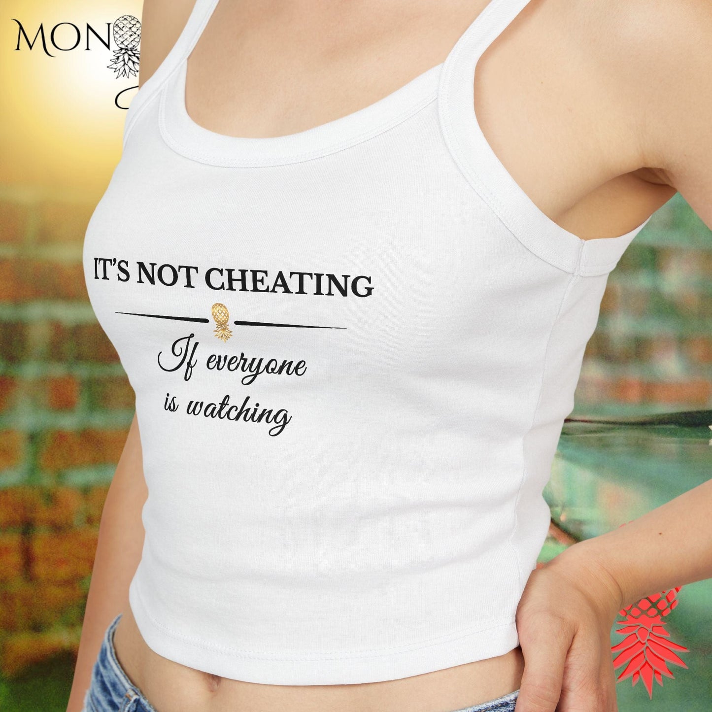 It's Not Cheating Ladies Crop Tank