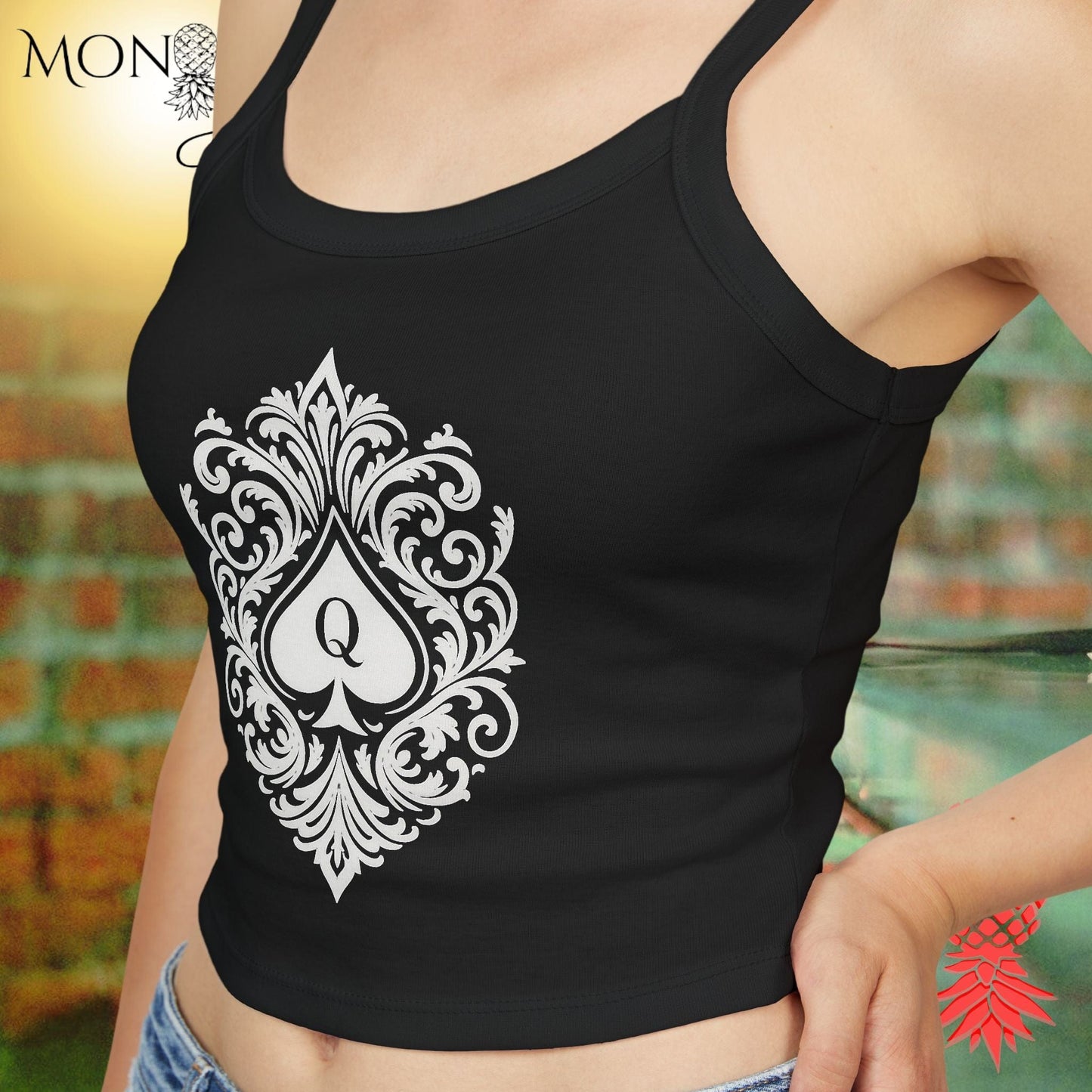 Queen of Spades Ladies Crop Tank