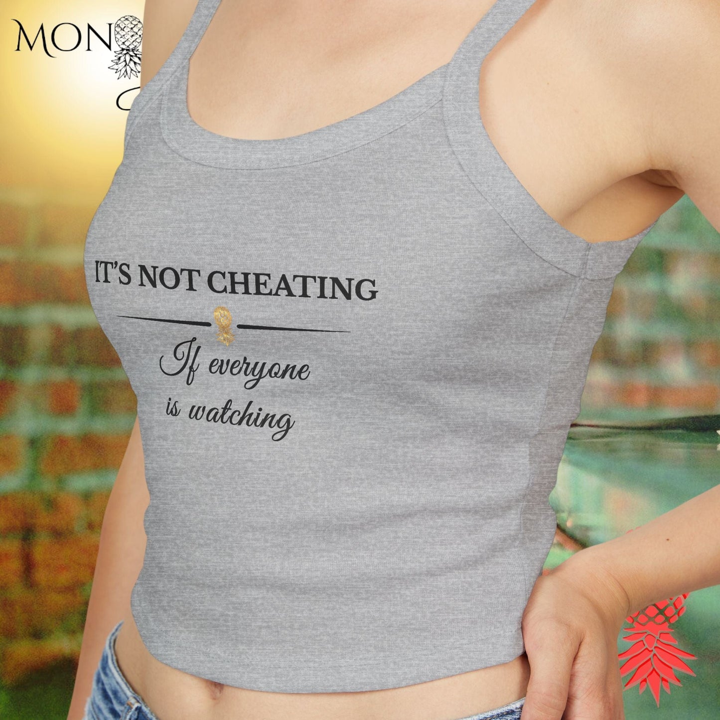 It's Not Cheating Ladies Crop Tank