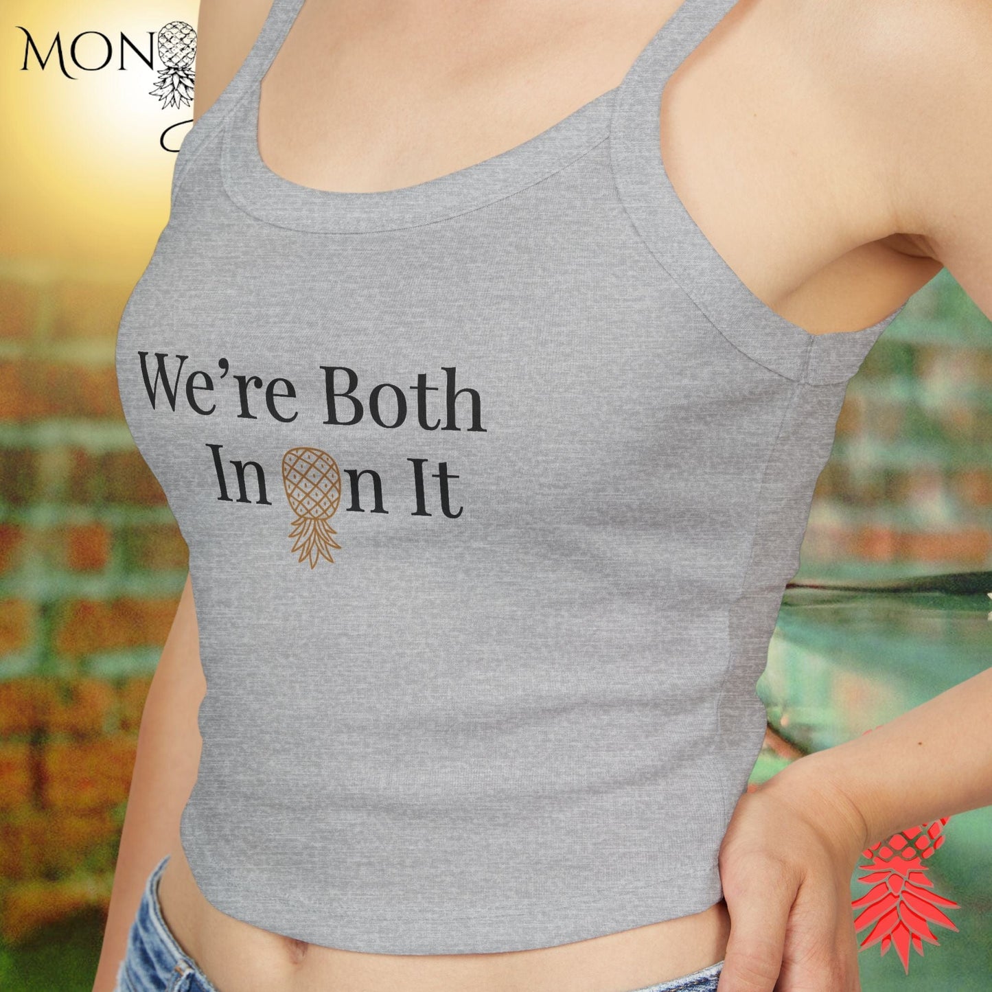We're Both In On It Ladies Crop Tank
