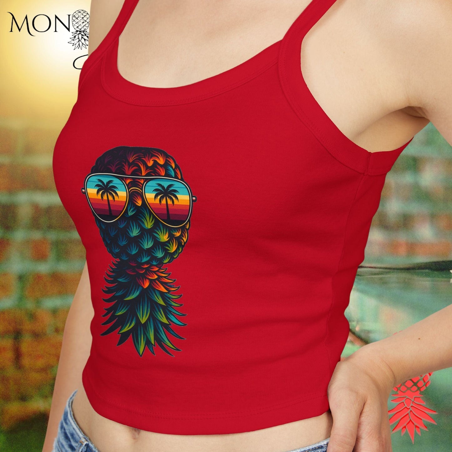 Tropicool Pineapple Ladies Crop Tank
