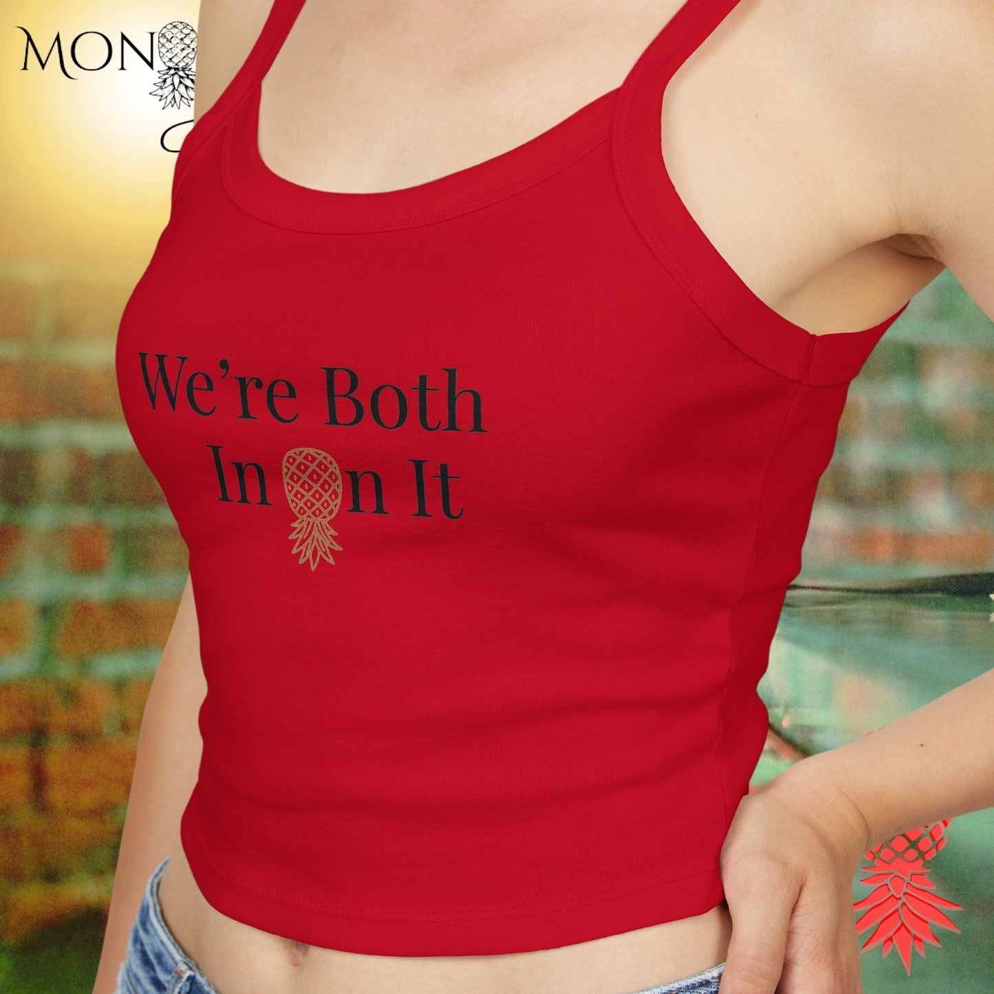 We're Both In On It Ladies Crop Tank
