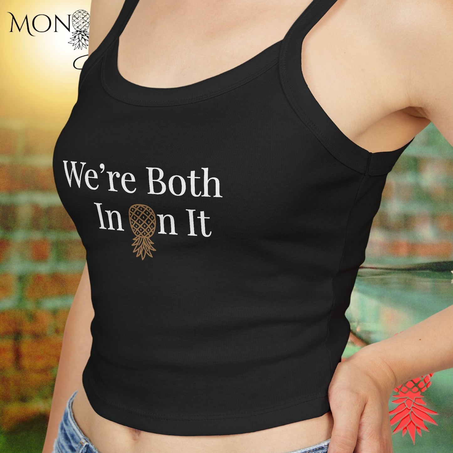 We're Both In On It Ladies Crop Tank