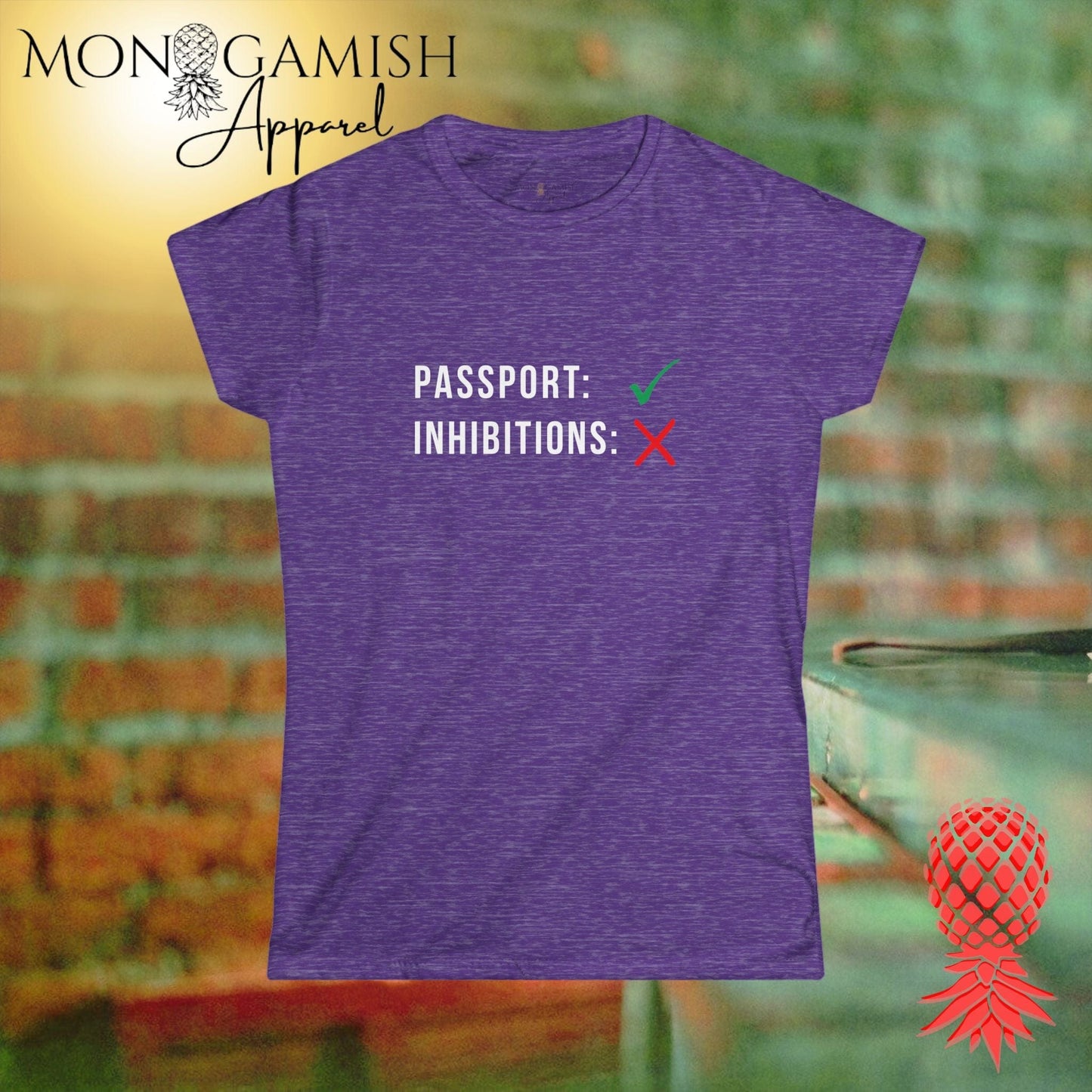 Passport and No Inhibitions Women's Tee