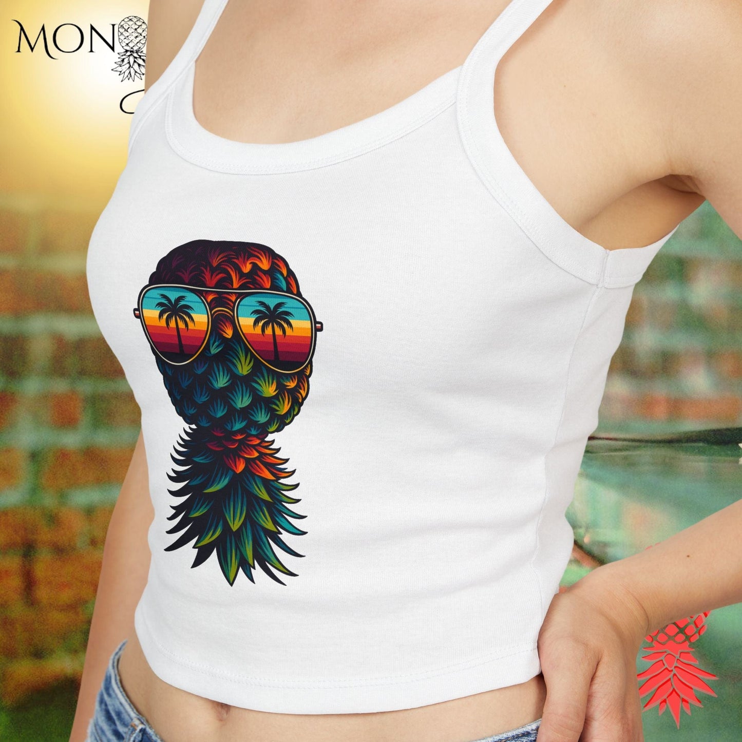 Tropicool Pineapple Ladies Crop Tank