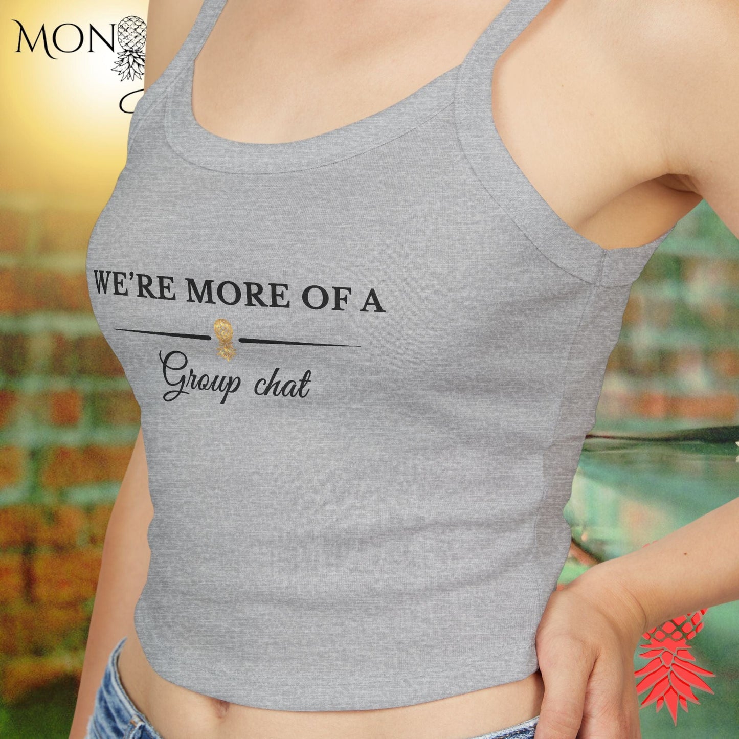 More of a Group Chat Ladies Crop Tank