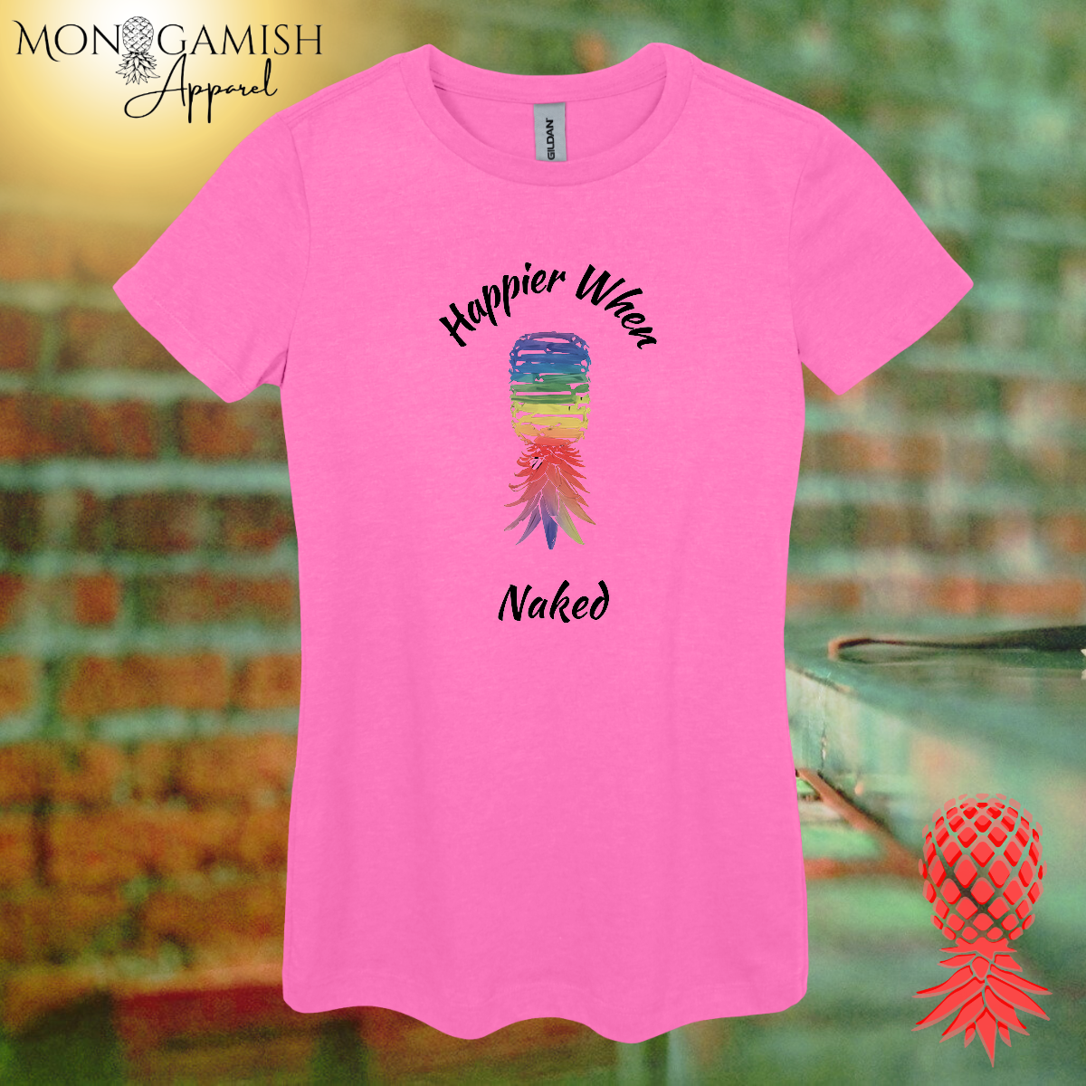 Happier When Naked Women's Tee