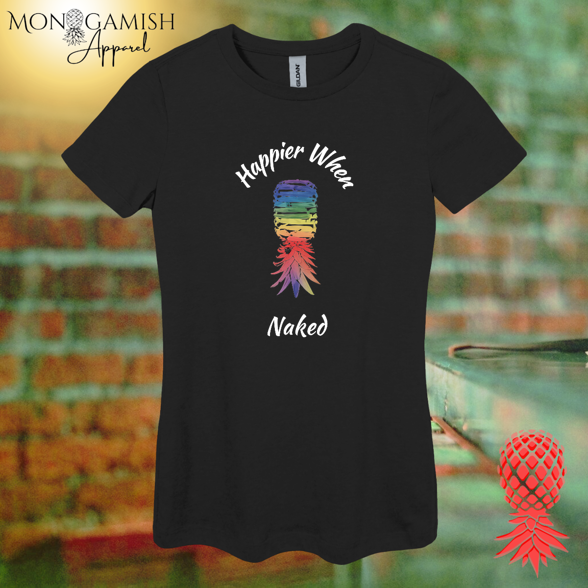 Happier When Naked Women's Tee