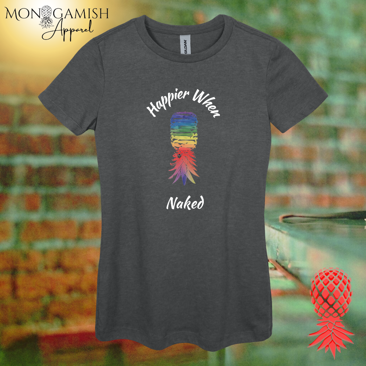 Happier When Naked Women's Tee