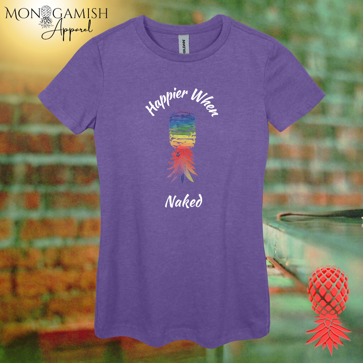 Happier When Naked Women's Tee