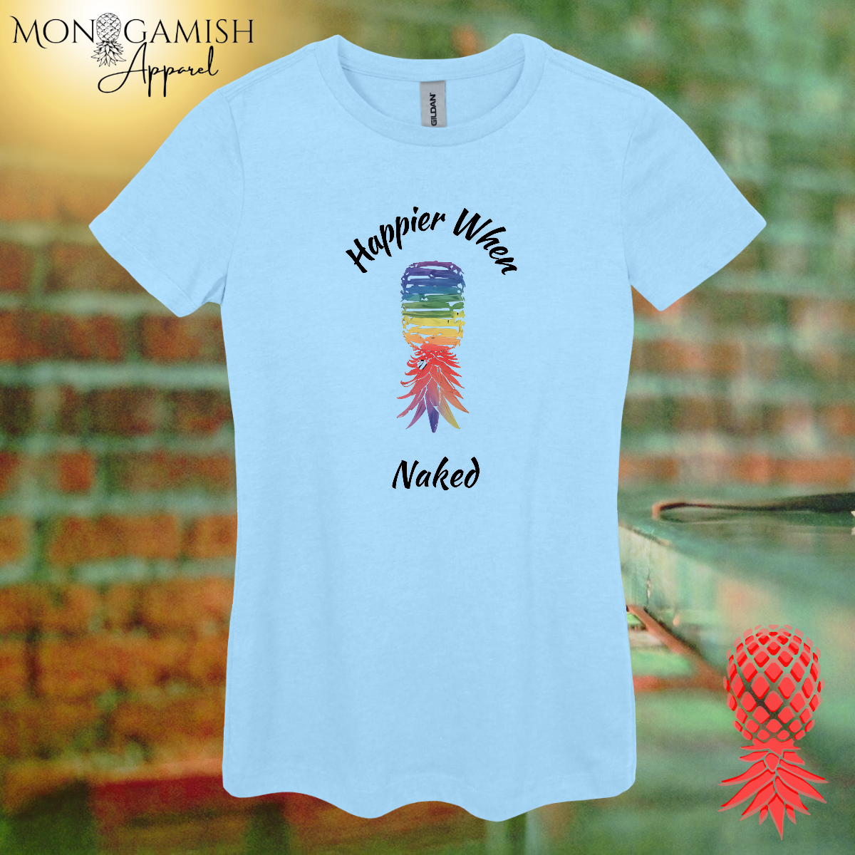 Happier When Naked Women's Tee