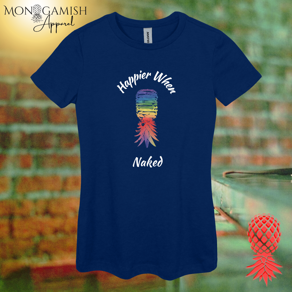 Happier When Naked Women's Tee