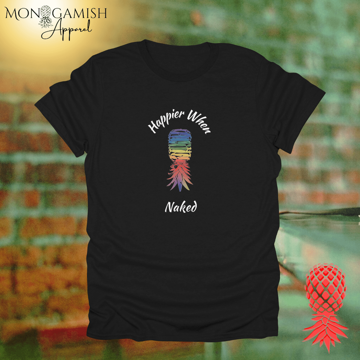 Happier When Naked Unisex Tee