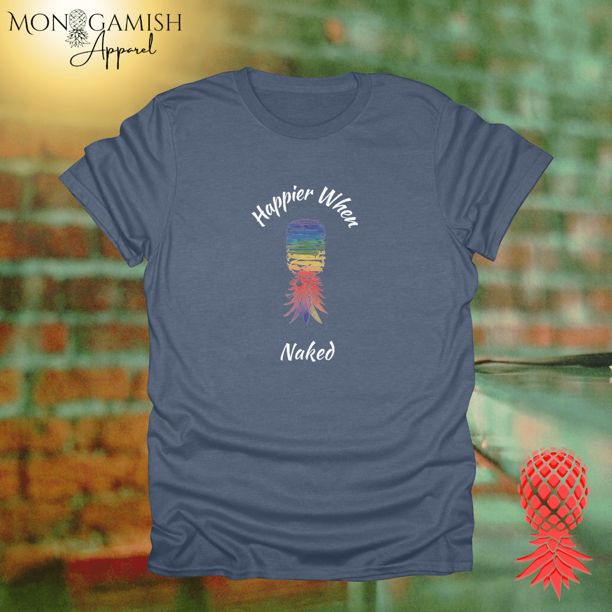 Happier When Naked Unisex Tee