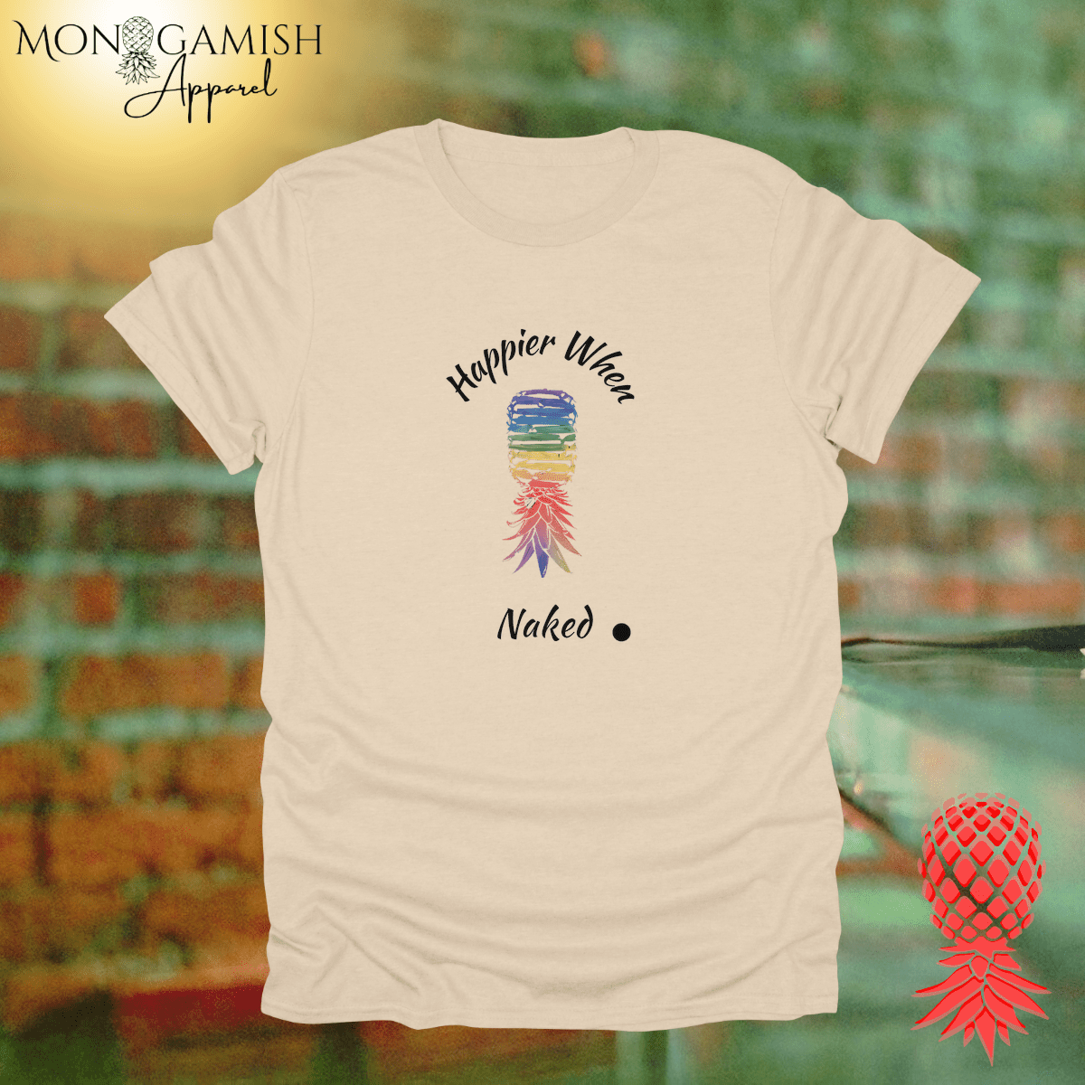 Happier When Naked Unisex Tee