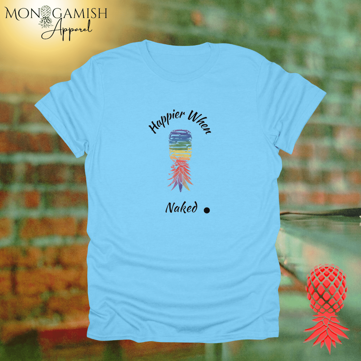Happier When Naked Unisex Tee