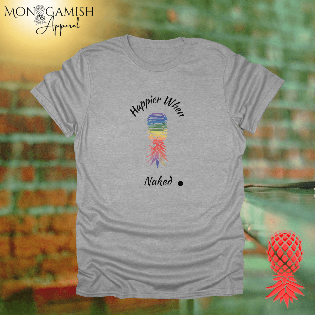 Happier When Naked Unisex Tee