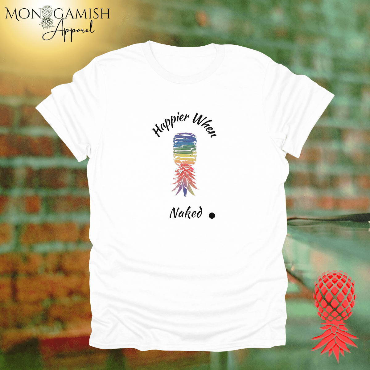 Happier When Naked Unisex Tee