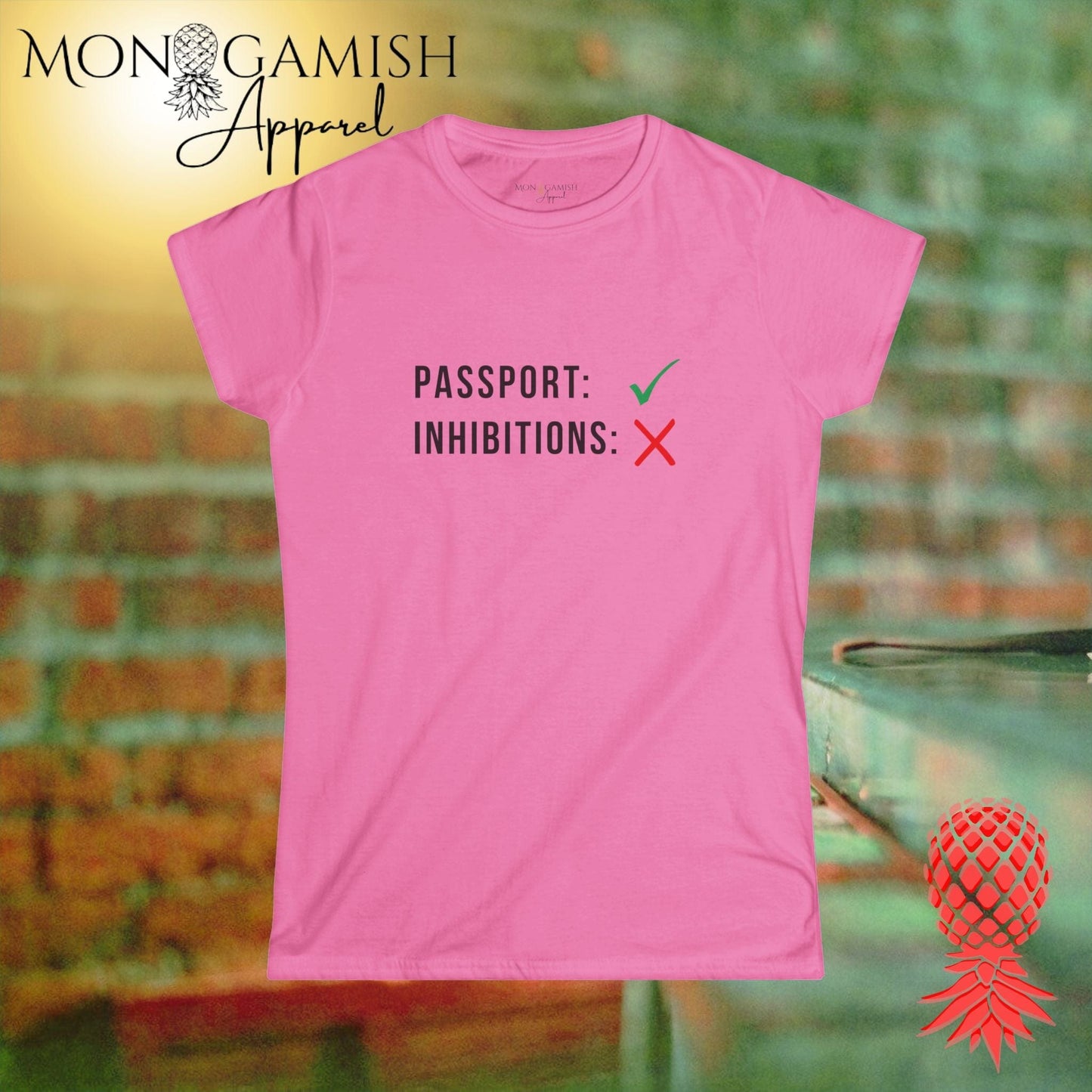 Passport and No Inhibitions Women's Tee