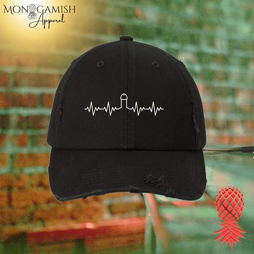 Heartbeat Hard On Distressed Hat