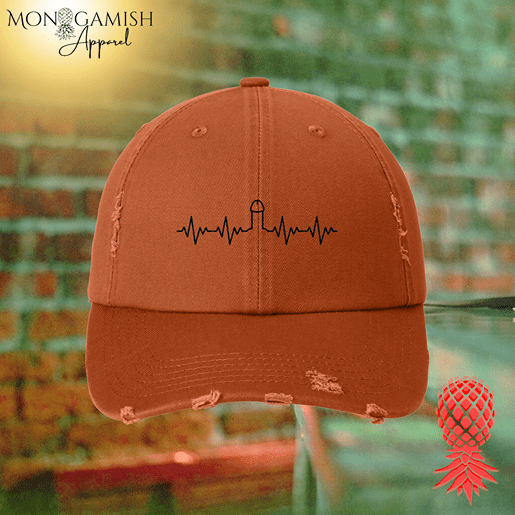 Heartbeat Hard On Distressed Hat