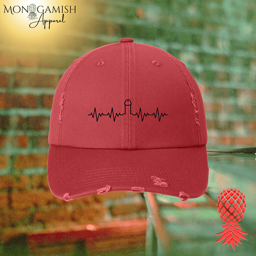 Heartbeat Hard On Distressed Hat