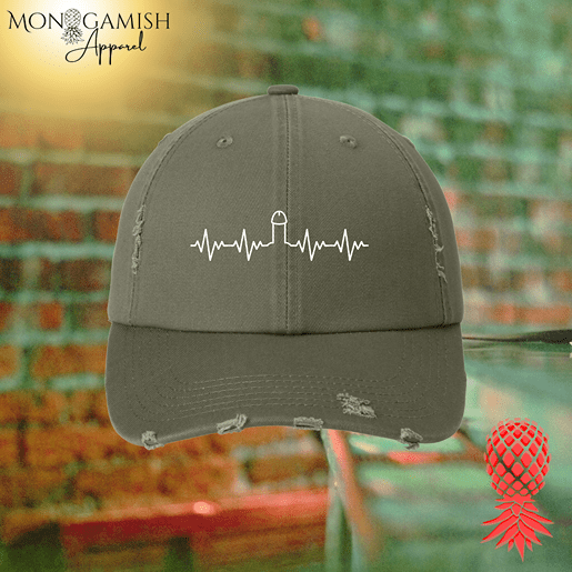 Heartbeat Hard On Distressed Hat