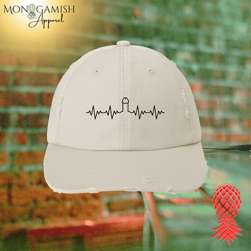 Heartbeat Hard On Distressed Hat