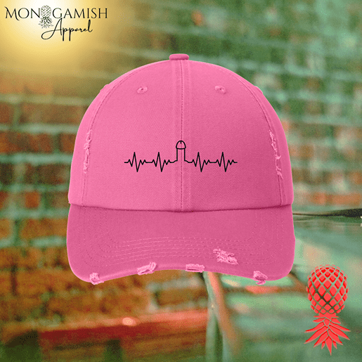 Heartbeat Hard On Distressed Hat