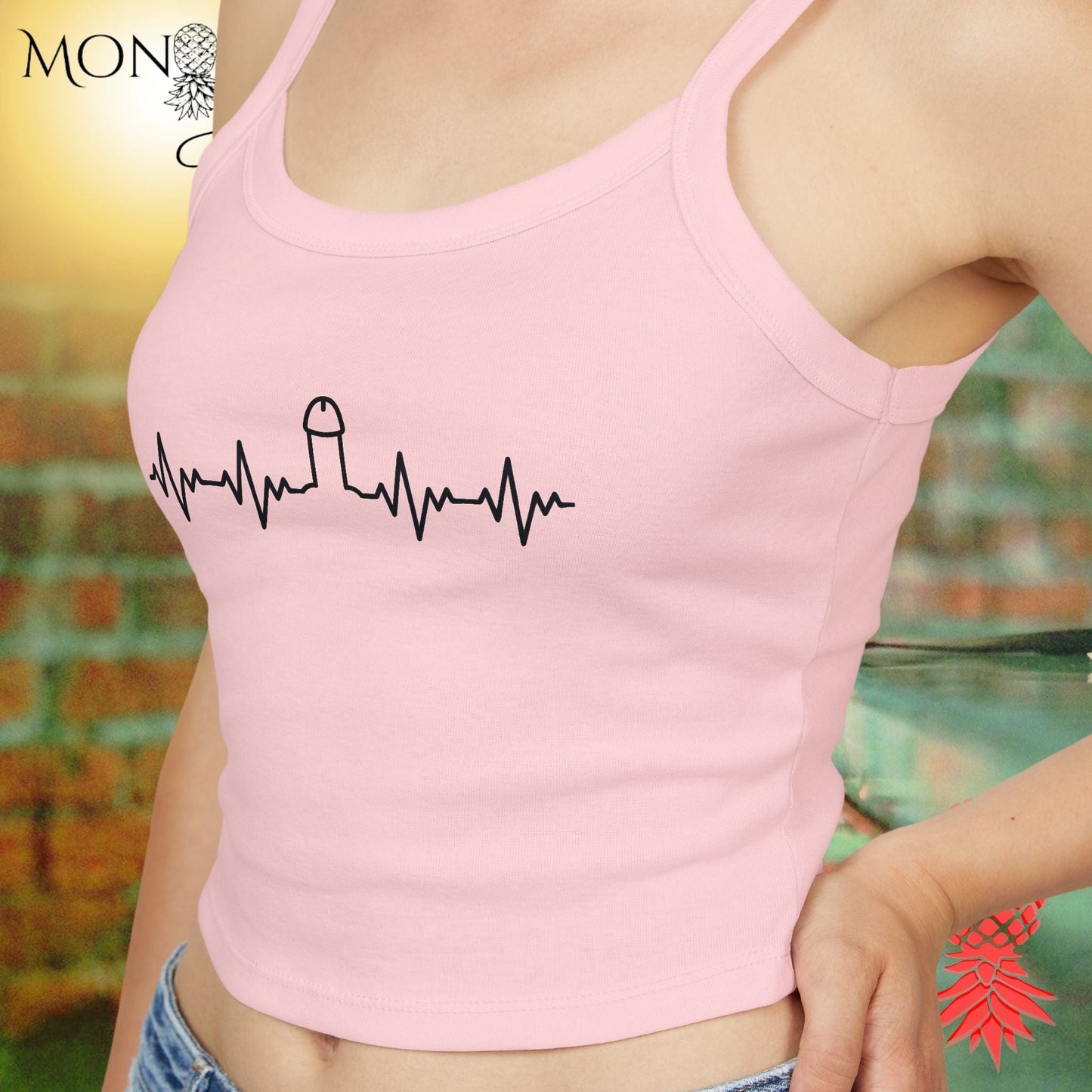Heartbeat Hard On Ladies Crop Tank