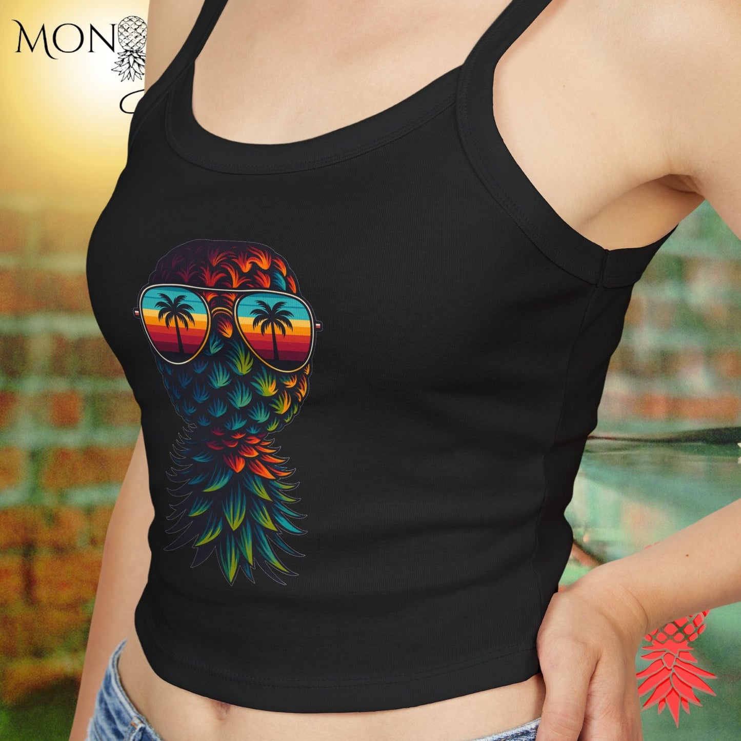 Tropicool Pineapple Ladies Crop Tank
