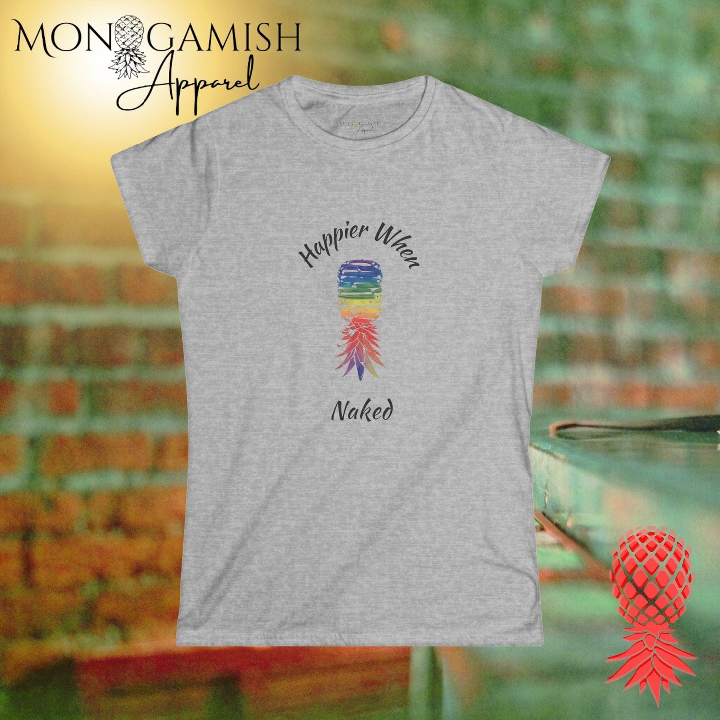 Happier When Naked Women's Tee