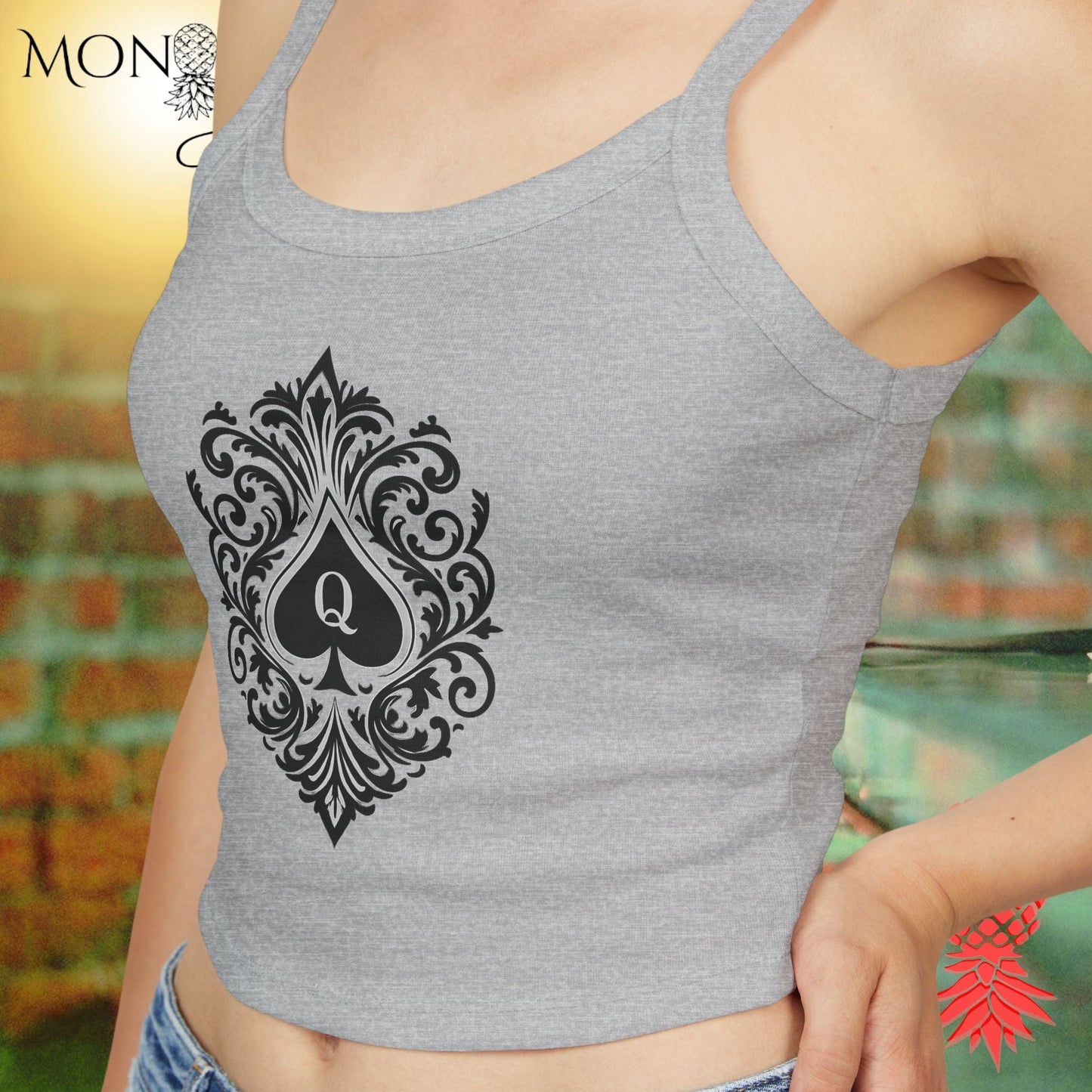 Queen of Spades Ladies Crop Tank