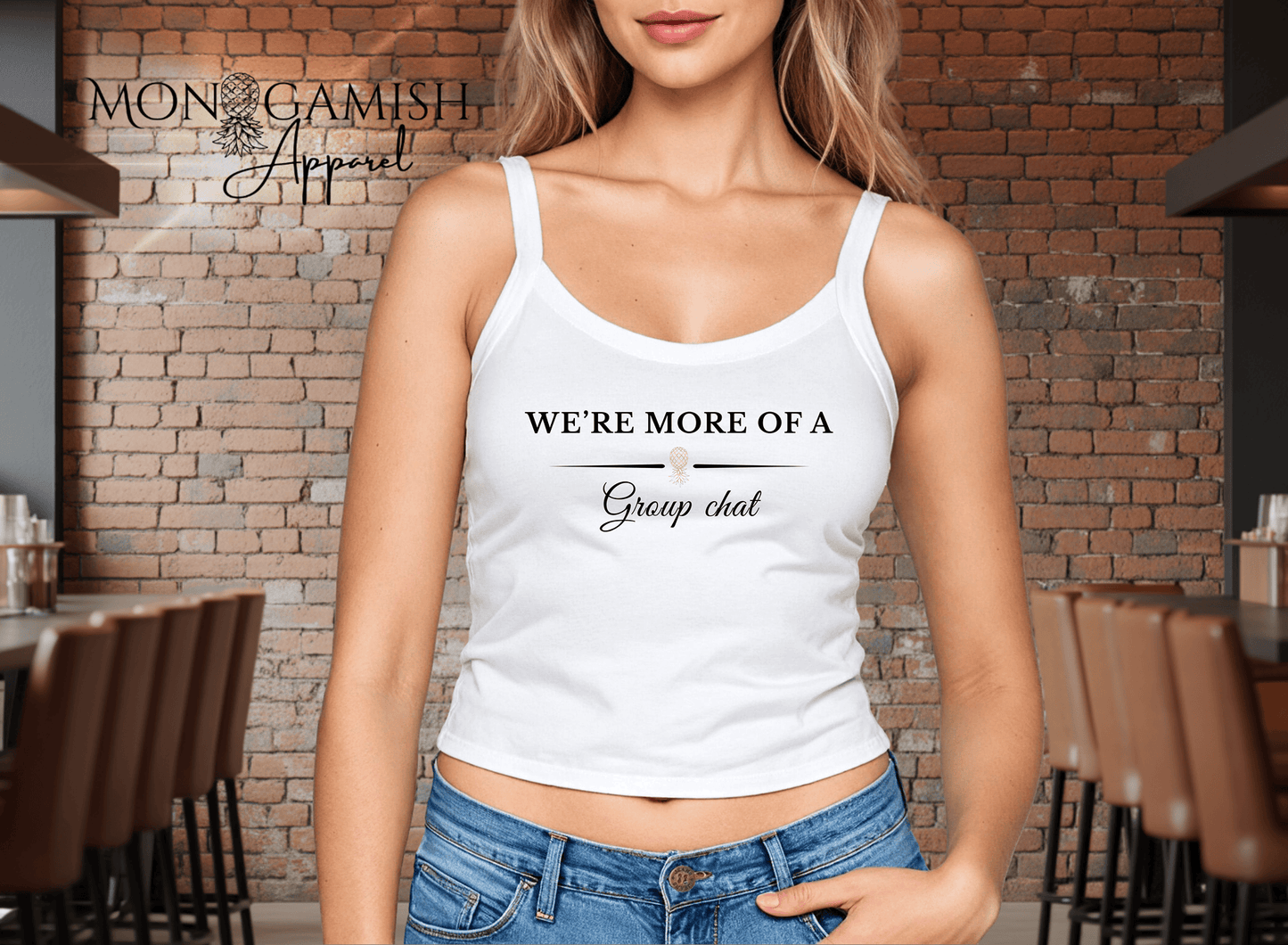 More of a Group Chat Ladies Crop Tank