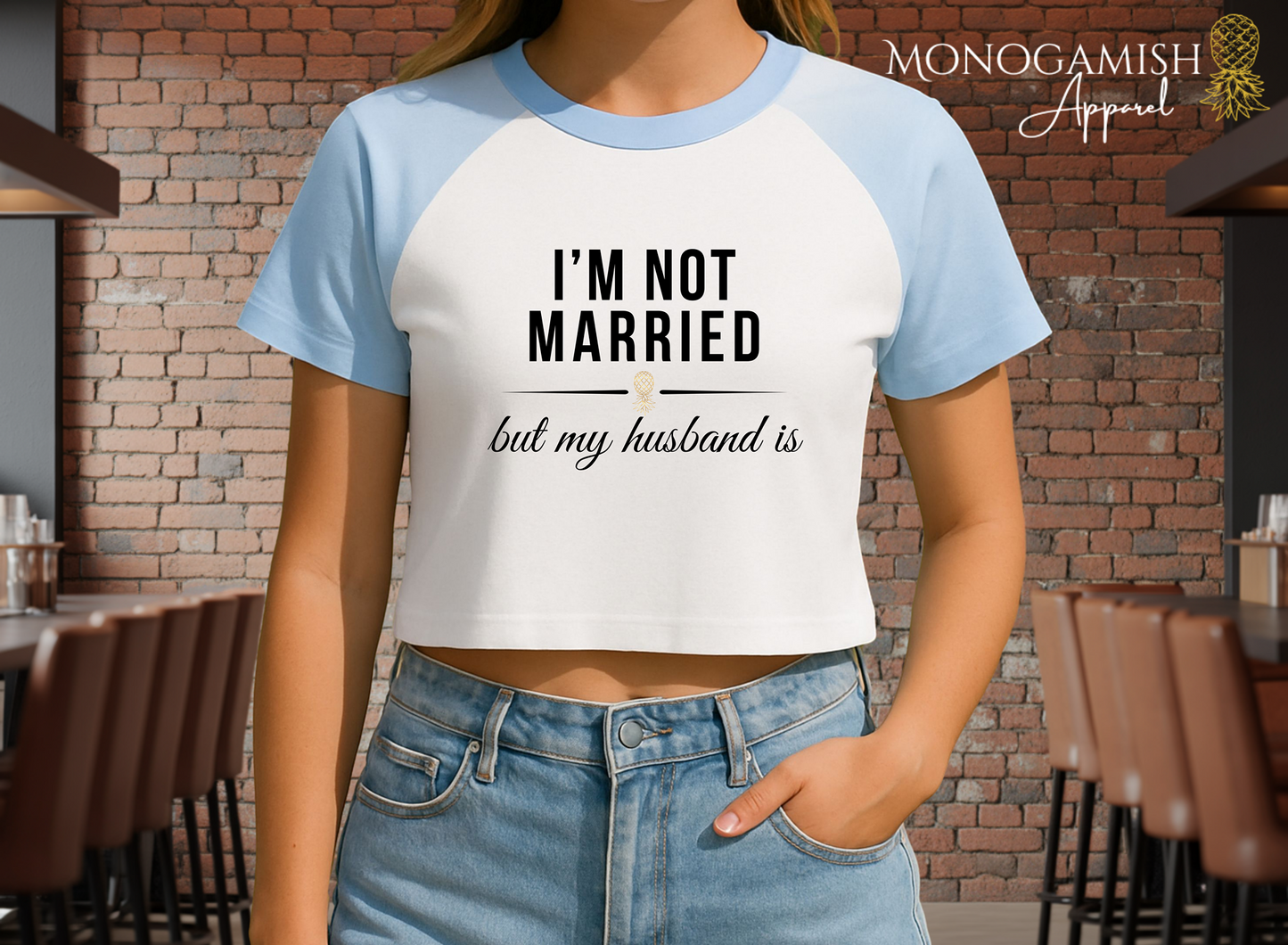 I'm Not Married Crop Tee