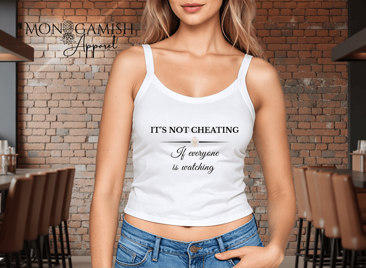 Not Cheating Ladies Crop Tank