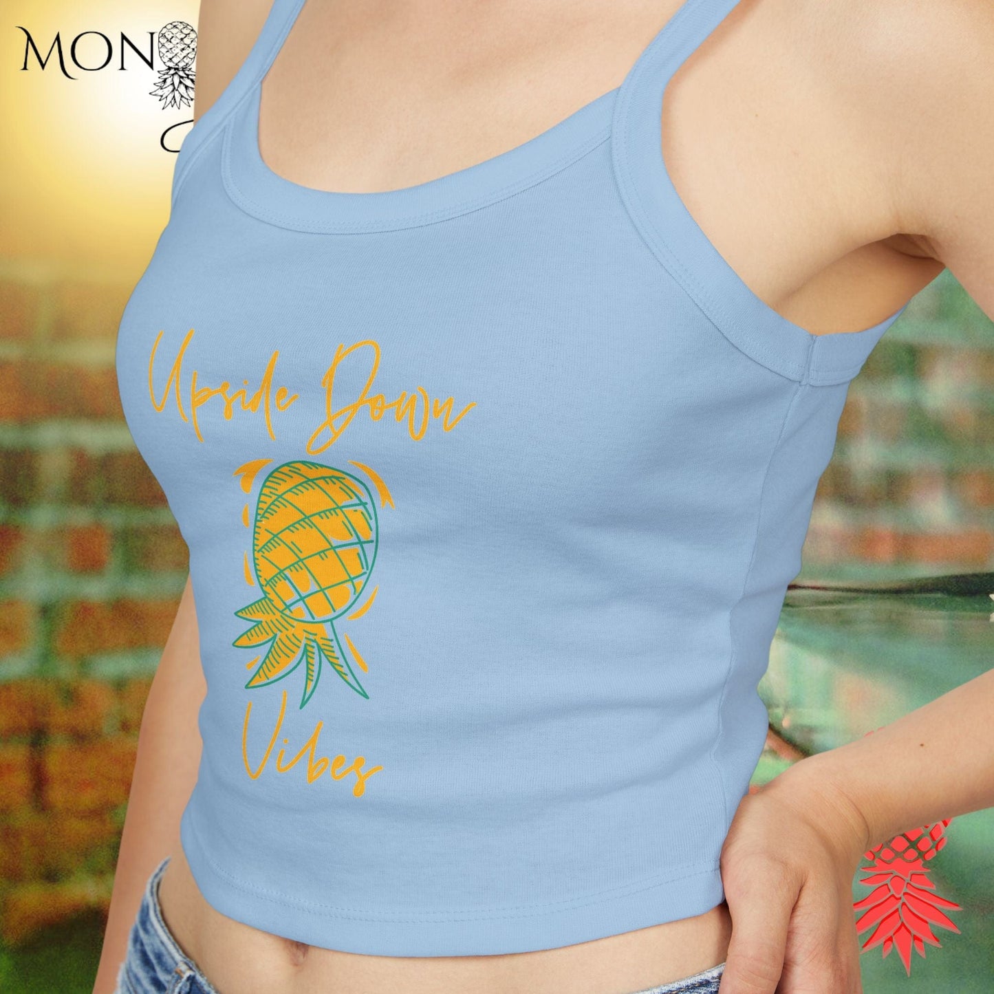 Upside Down Vibes Ladies Crop Tank