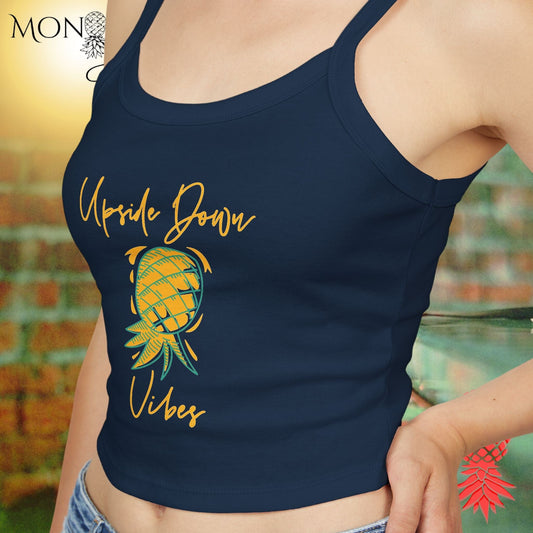 Upside Down Vibes Ladies Crop Tank