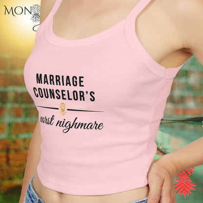 Marriage Counselors Nightmare Ladies Crop Tank