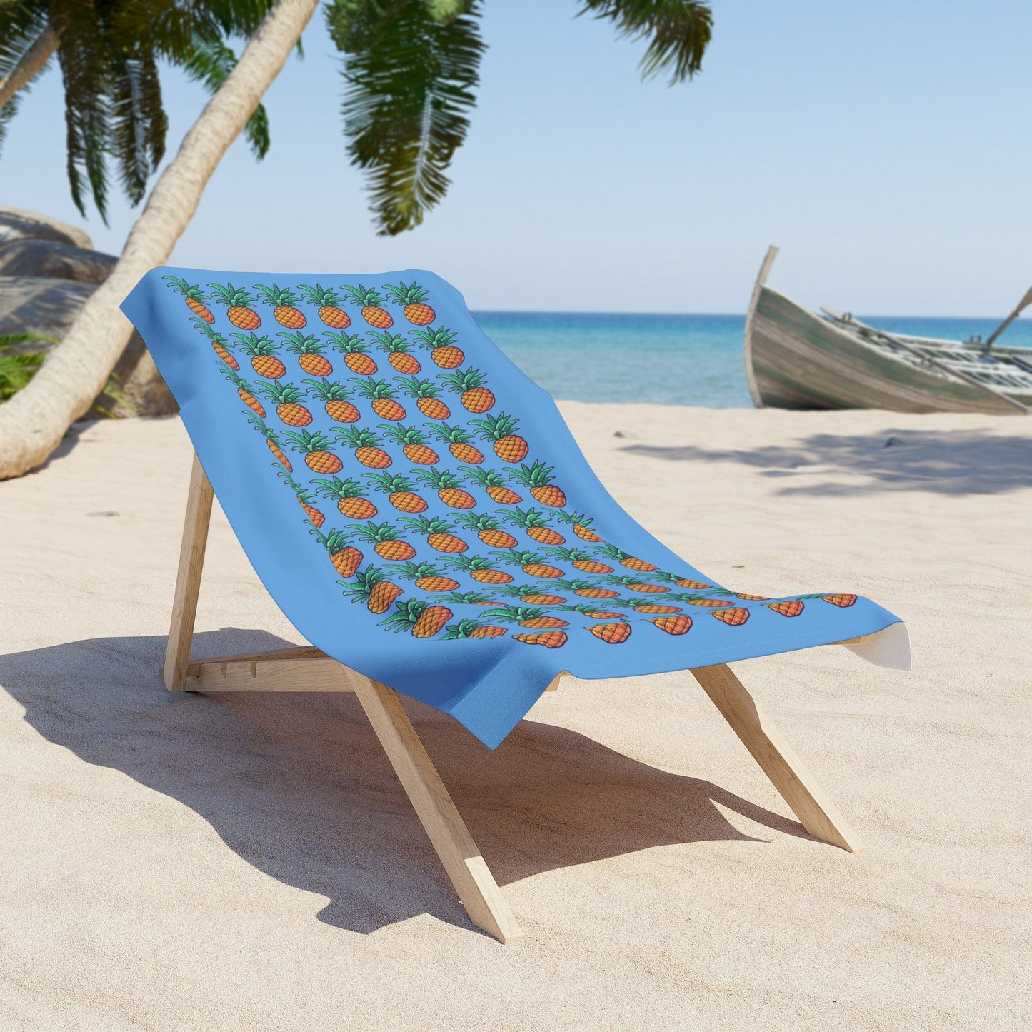 Blue Upside Down Pineapple Beach Towel Swinger Lifestyle Pool Resort Towel