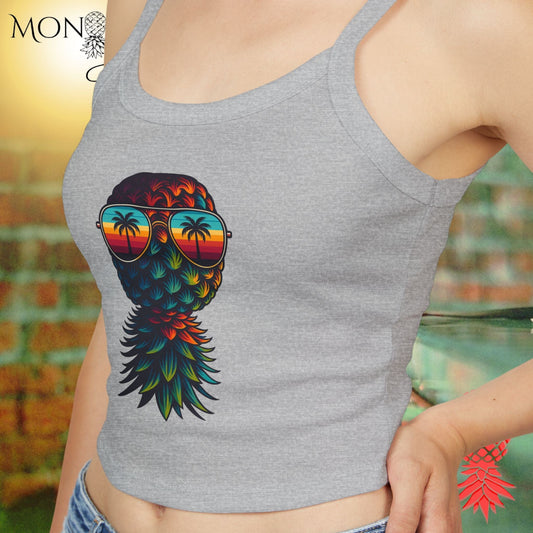 Tropicool Pineapple Ladies Crop Tank